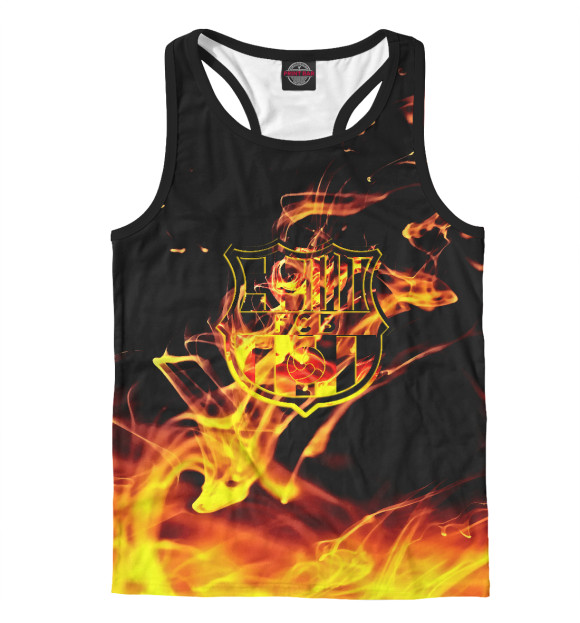 Мужская майка-борцовка с изображением Barcelona цвета Белый