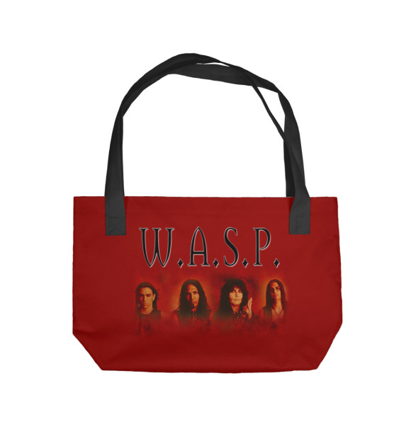 Пляжная сумка с изображением W.A.S.P. band цвета 