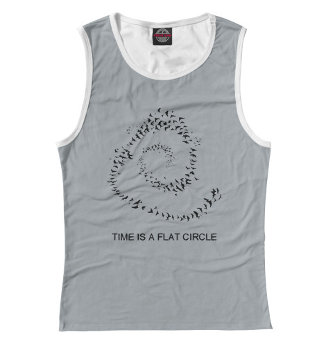 

Майки Print Bar, Белый, Time is a flat circle