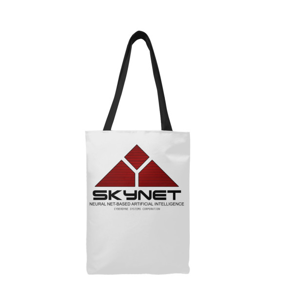 Сумка-шоппер с изображением skynet logo white цвета 