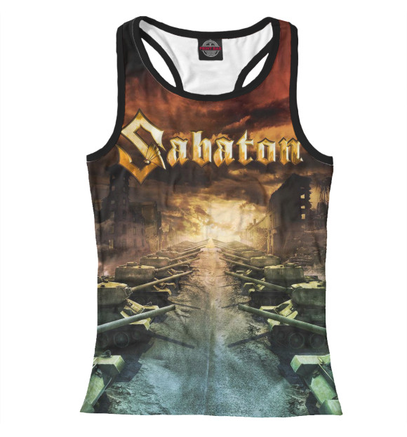 Женская майка-борцовка с изображением Sabaton цвета Белый