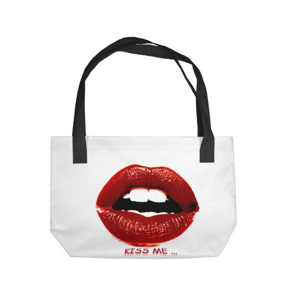 Пляжная сумка с изображением Поцелуй меня цвета 