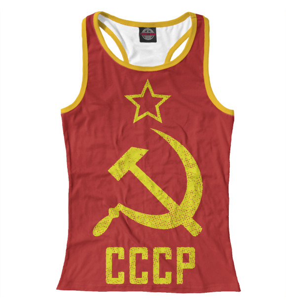 Женская майка-борцовка с изображением СССР цвета Белый