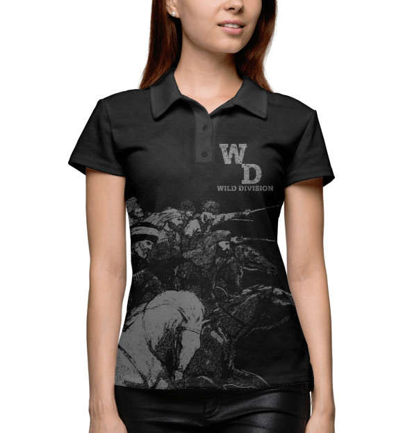 Женское поло с изображением Горцы цвета Белый