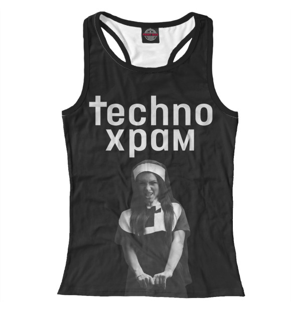 Женская майка-борцовка с изображением TechnoХрам цвета Белый