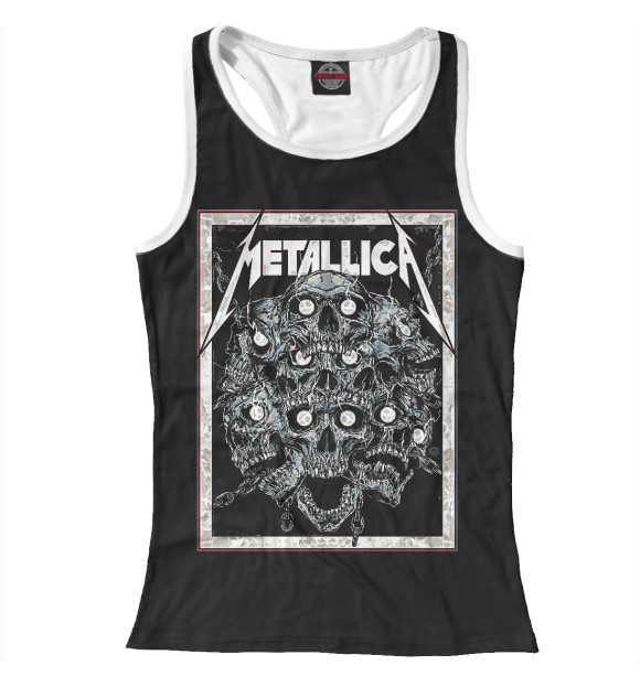 Женская майка-борцовка с изображением Metallica цвета Белый