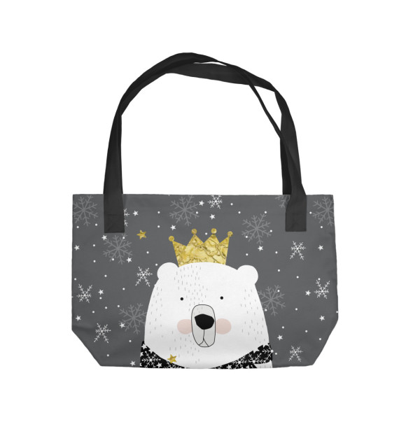 Пляжная сумка с изображением Белый медведь цвета 