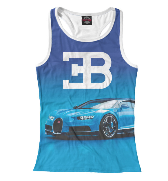 Женская майка-борцовка с изображением Bugatti цвета Белый