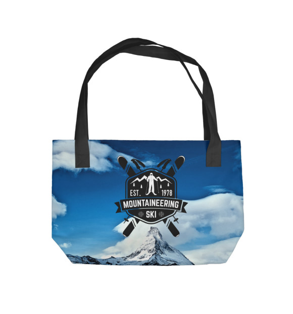 Пляжная сумка с изображением SKI mountain цвета 