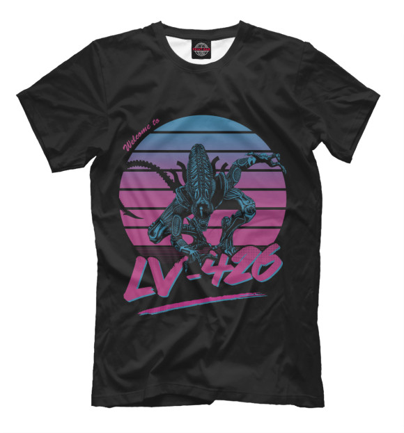 Мужская футболка с изображением Welcome to LV-426 цвета Черный