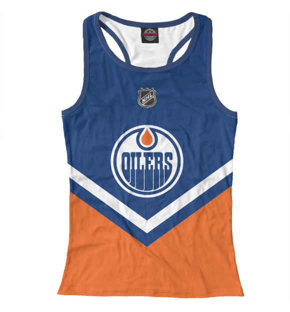 Женская майка-борцовка с изображением Edmonton Oilers цвета Белый