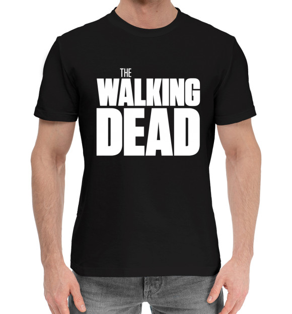 Мужская хлопковая футболка с изображением Ходячие мертвецы цвета Черный