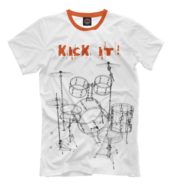 Мужская футболка с изображением Kick It! цвета Молочно-белый