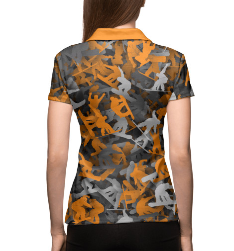 

Поло Print Bar, Белый, Камуфляж со сноубордистами