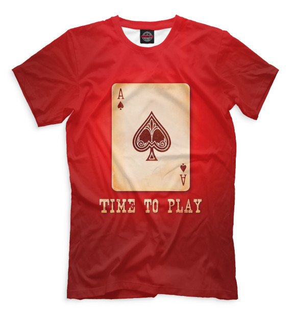 Мужская футболка с изображением Покер цвета Темно-бордовый