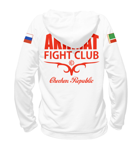 Женское худи с изображением Fight Club Akhmat White цвета Белый