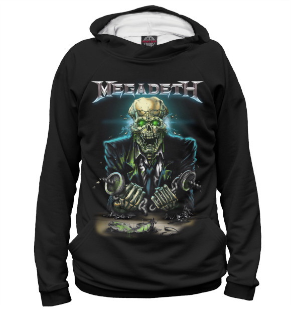 Мужское худи с изображением Megadeth цвета Белый
