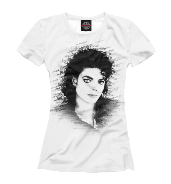 Женская футболка с изображением Майкл Джексон цвета Белый