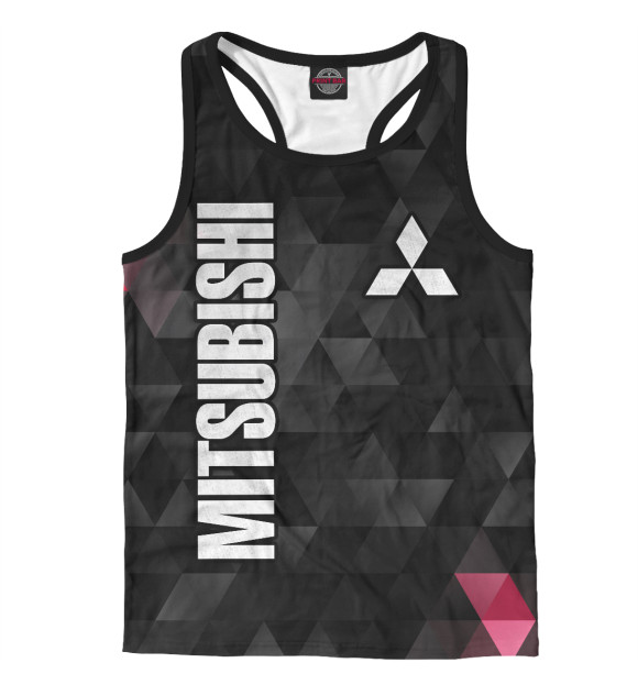 Мужская майка-борцовка с изображением Mitsubishi цвета Белый