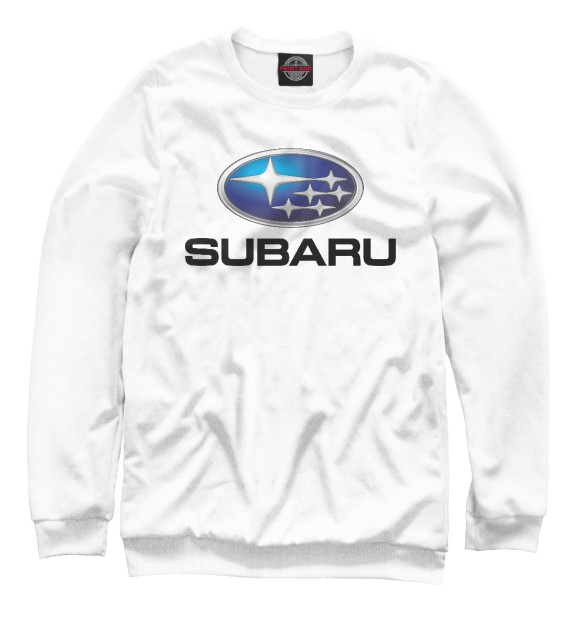 Мужской свитшот с изображением Subaru цвета Белый