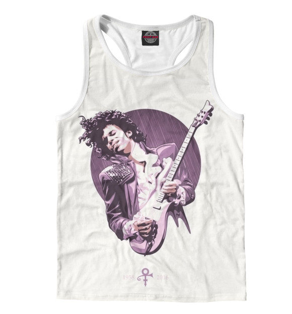 Мужская майка-борцовка с изображением Prince: Purple rain цвета Белый
