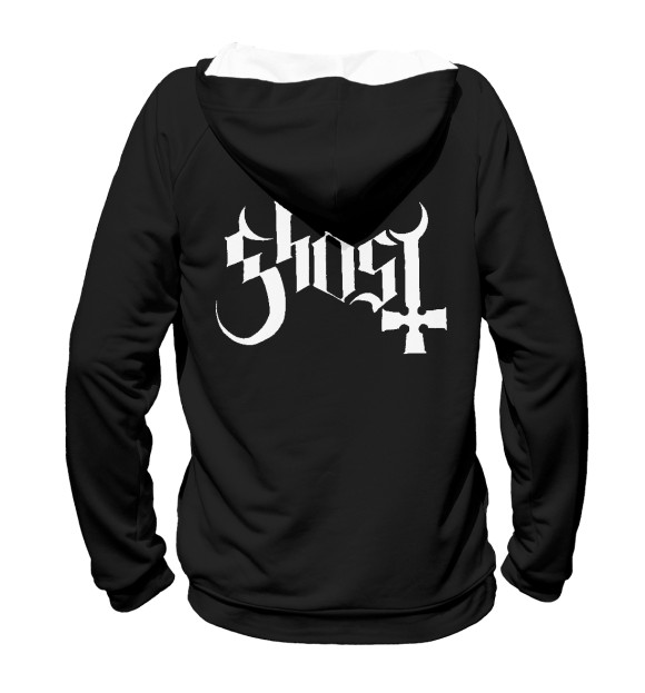Женское худи с изображением Ghost цвета Белый