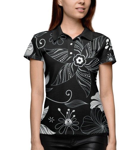 

Поло Print Bar, Белый, Цветочки