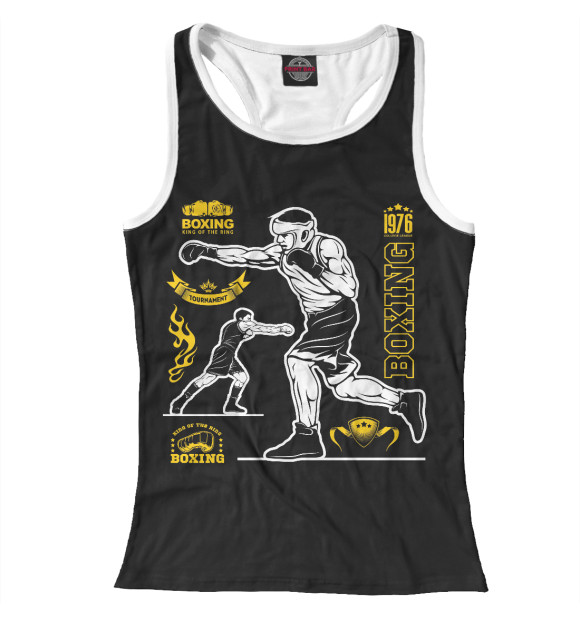 Женская майка-борцовка с изображением Бокс цвета Белый