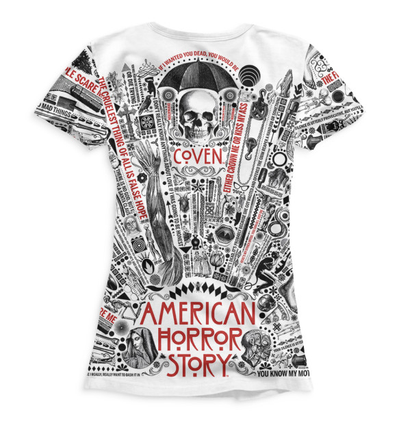 Женская футболка с изображением Американская история ужасов цвета Белый