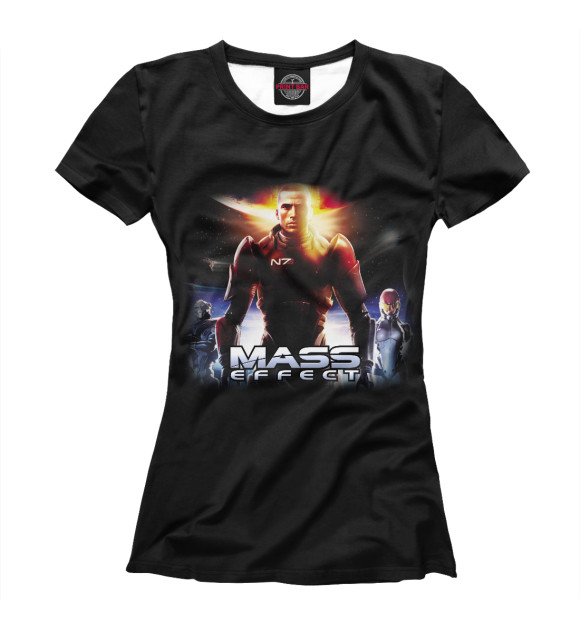Женская футболка с изображением Mass Effect цвета Белый