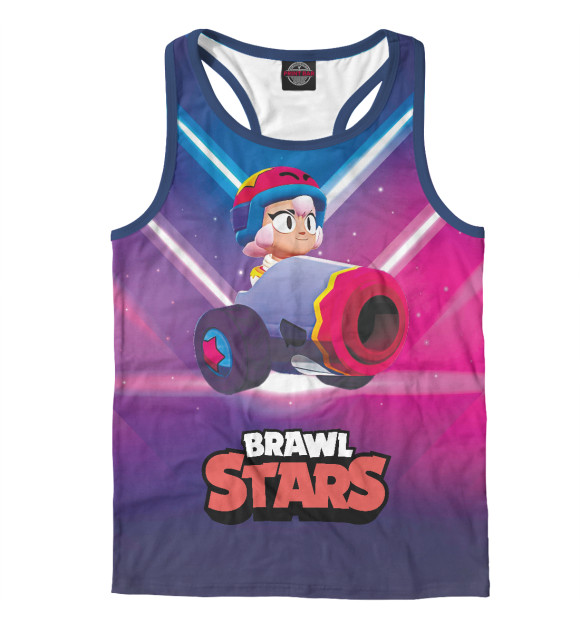 Мужская майка-борцовка с притом Бонни \ Bonny BrawlStars цвета Белый Мужская майка-борцовка с изображением Бонни \ Bonny BrawlStars цвета Белый