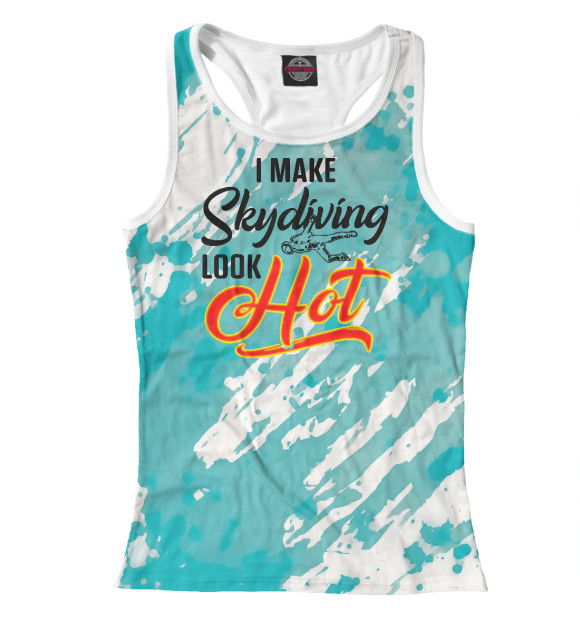 Женская майка-борцовка с изображением Skydiving Skydiver Hot Skyd цвета Белый