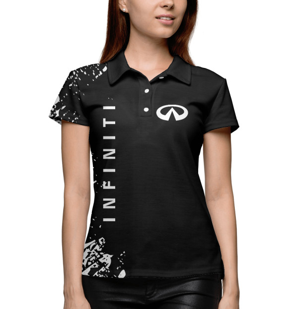 Женское поло с изображением Infiniti цвета Белый