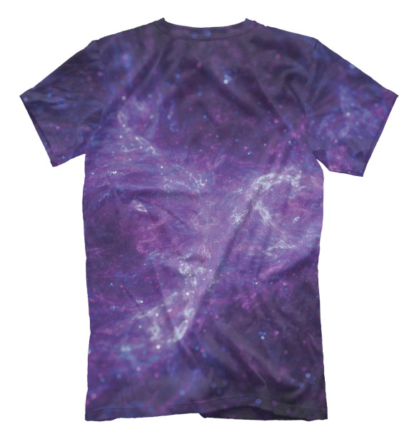 Мужская футболка с изображением Галактика (purple) цвета Белый