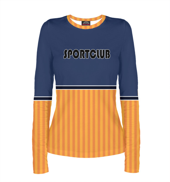 Женский лонгслив с изображением Спортивный клуб цвета Белый