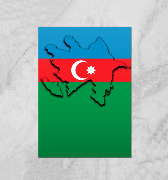 Плакат с изображением Азербайджан цвета Белый