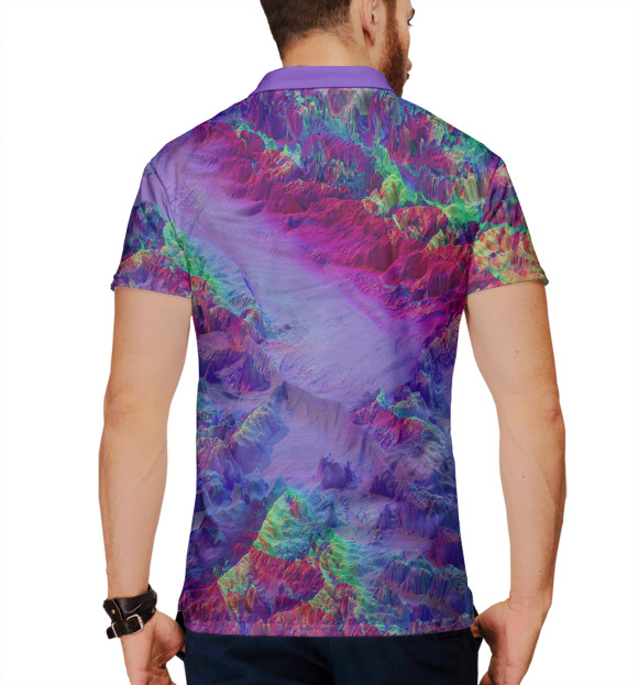 Мужское поло с изображением Illusion color цвета Белый