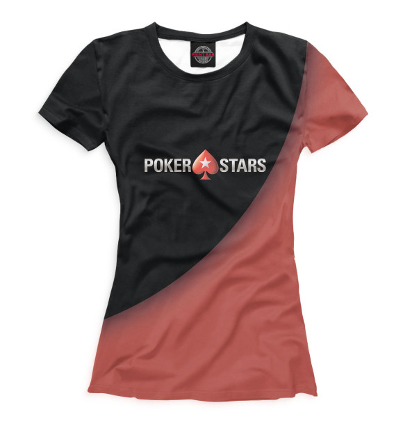 Женская футболка с изображением Pokerstars цвета Белый