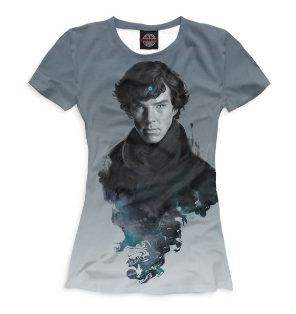 Футболка для девочек с изображением Шерлок цвета Белый