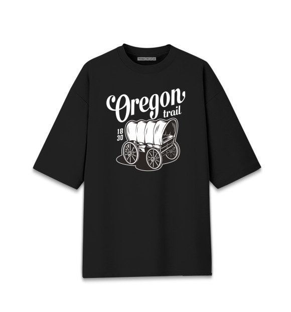 Женская футболка оверсайз с притом Вестерн цвета Черный Женская футболка оверсайз с изображением Вестерн цвета Черный