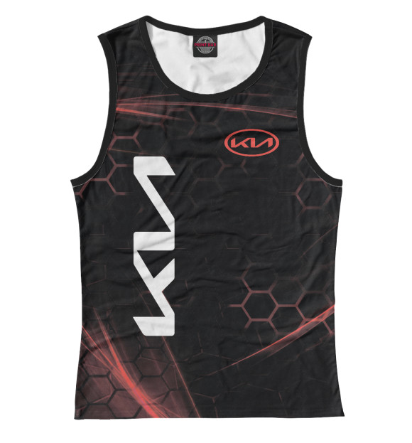 Майка для девочки с изображением KIA цвета Белый