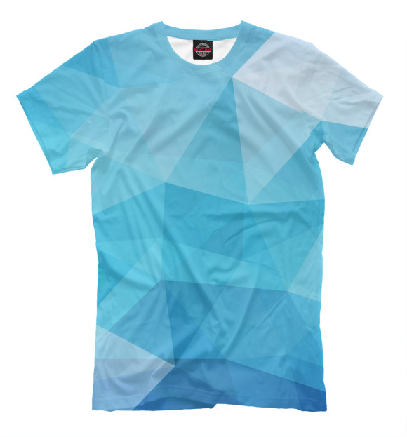 Мужская футболка с изображением Синие Полигоны цвета Грязно-голубой