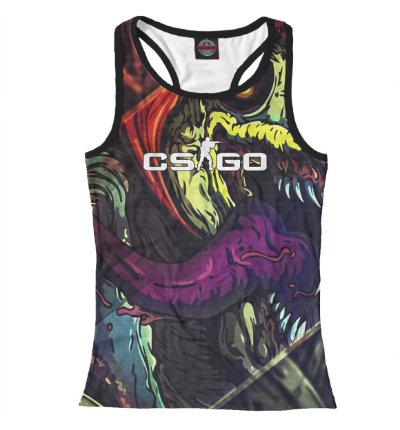 Женская майка-борцовка с изображением Hyper Beast цвета Белый