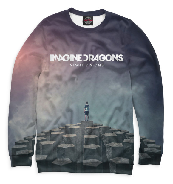 Женский свитшот с изображением Imagine Dragons цвета Белый