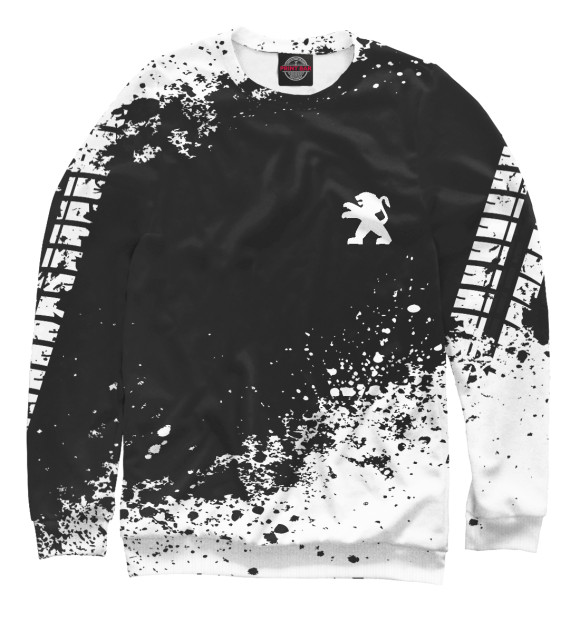 Свитшот для девочек с изображением Peugeot abstract sport uniform цвета Белый