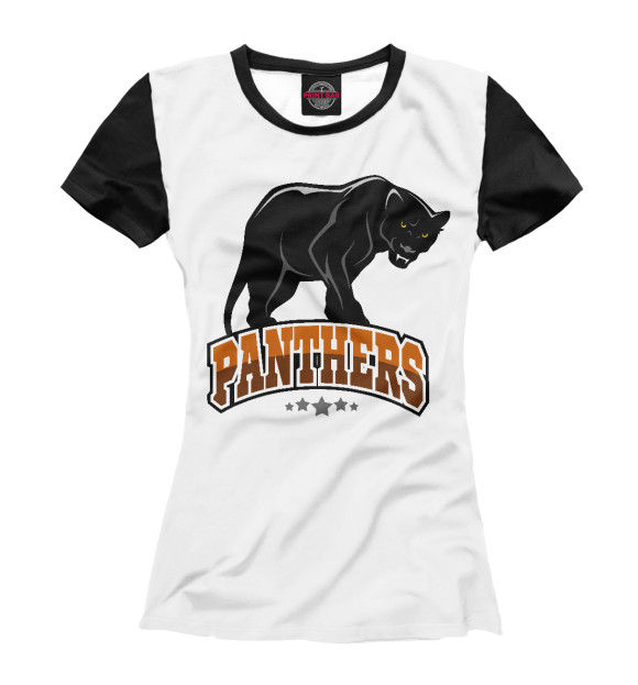 Женская футболка с изображением Черная пантера цвета Белый