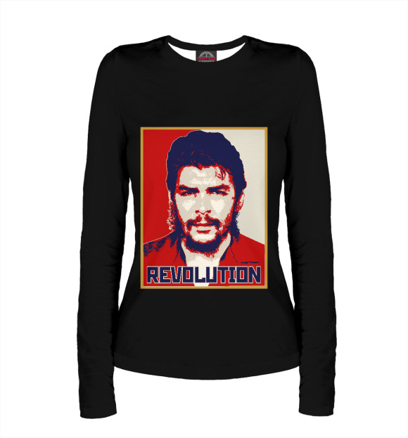 Женский лонгслив с изображением Revolution цвета Белый