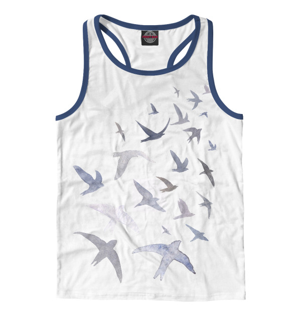 Мужская майка-борцовка с изображением Ласточки цвета Белый