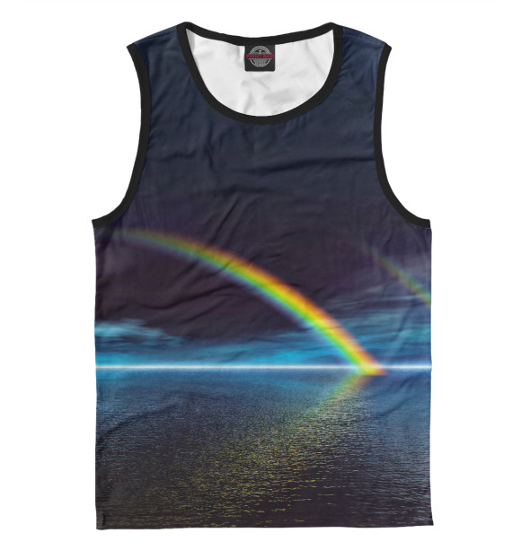 Мужская майка с изображением Радуга цвета Белый