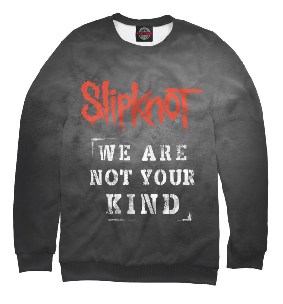 Мужской свитшот с изображением Slipknot - we are not your kind цвета Белый